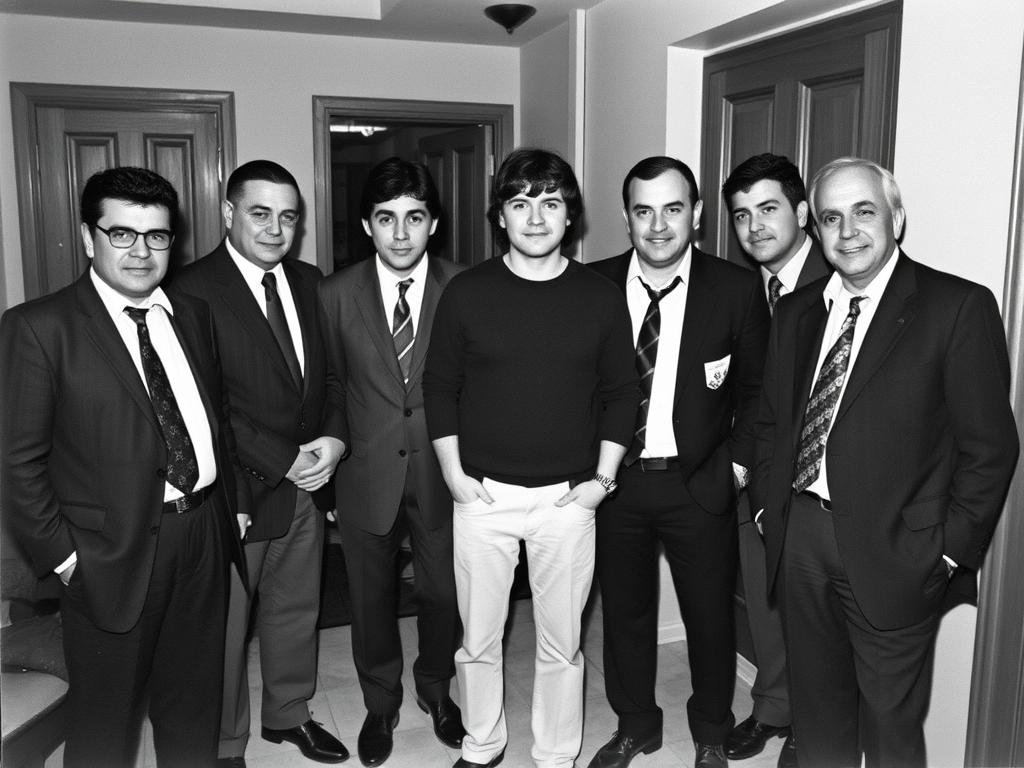 Diego Maradona with the Camorra crime family members in Naples during the 1980s