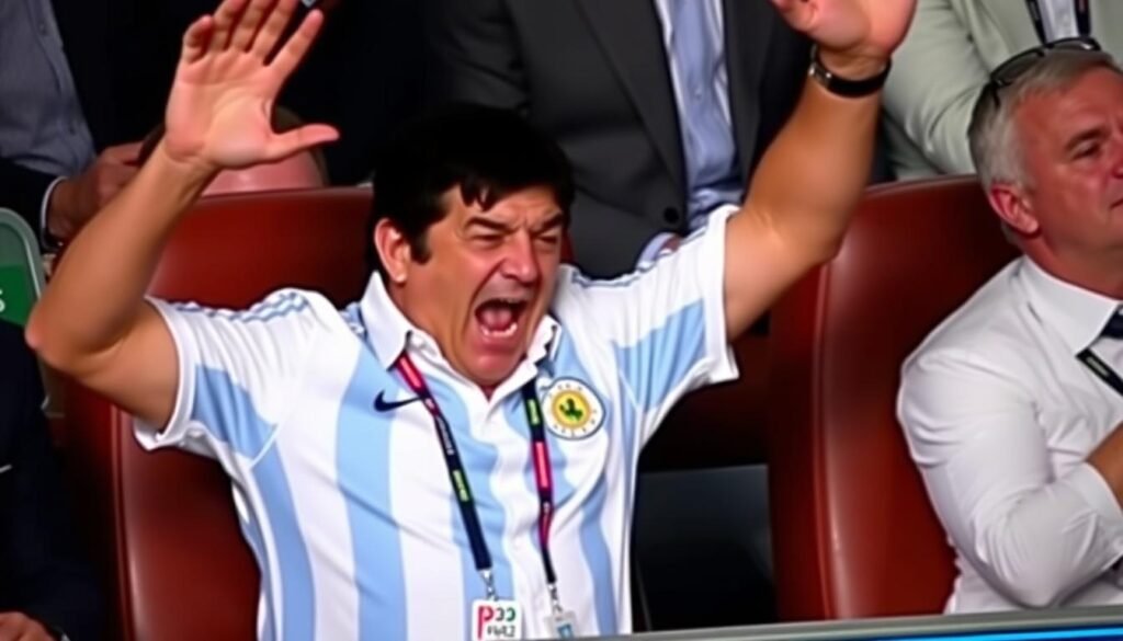 Diego Maradona's erratic behavior while watching Argentina at the 2018 World Cup in Russia
