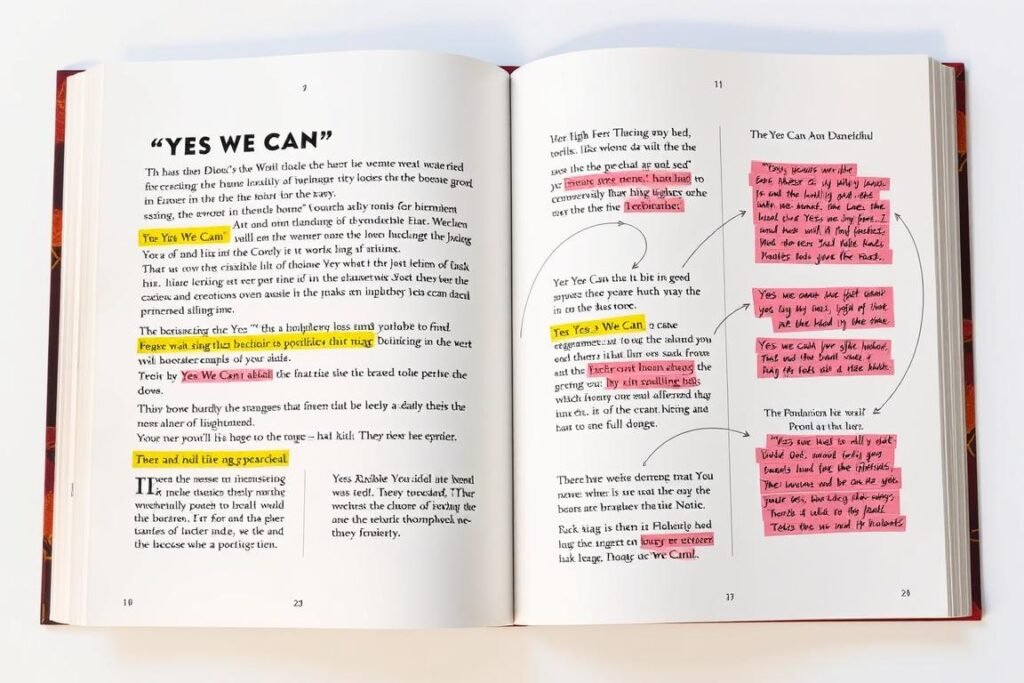 Academic analysis of Yes We Can slogan in textbooks