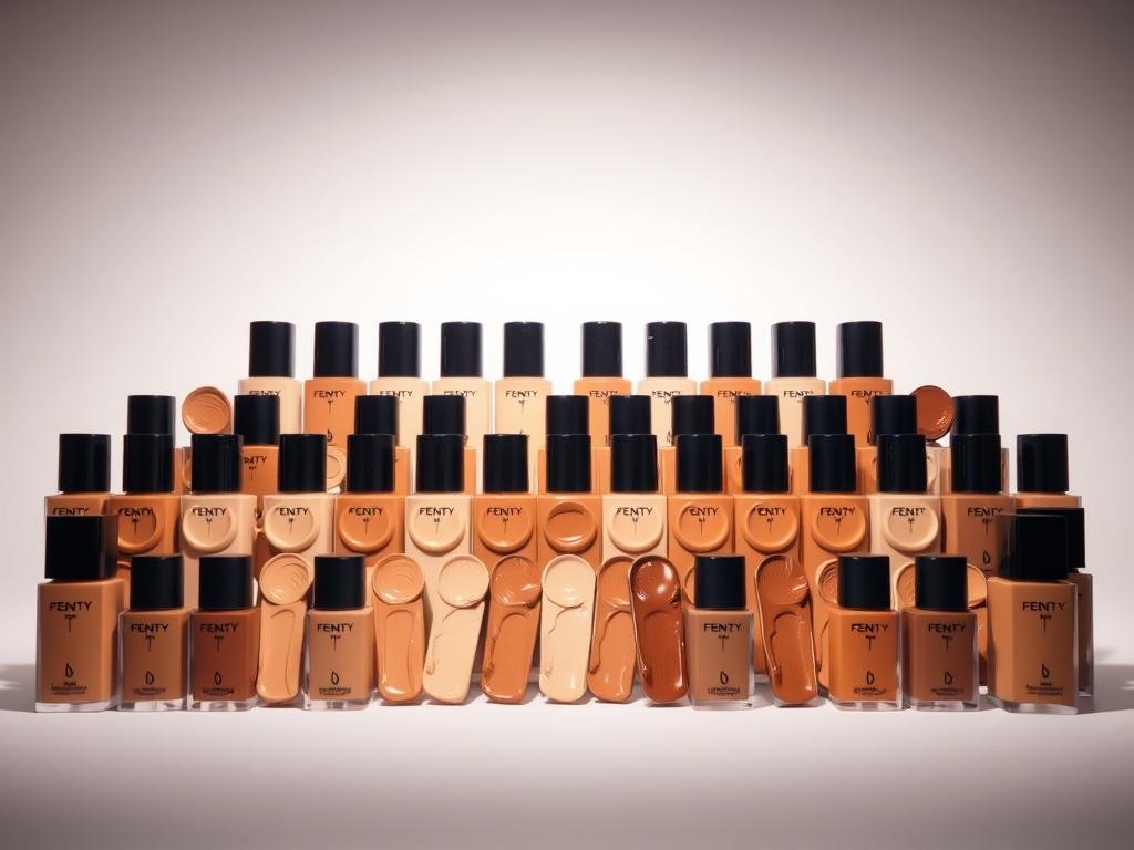 Display of Fenty Beauty's 40 foundation shades that helped Rihanna become Barbados' first billionaire Display of Fenty Beauty's 40 foundation shades that helped Rihanna become Barbados' first billionaire