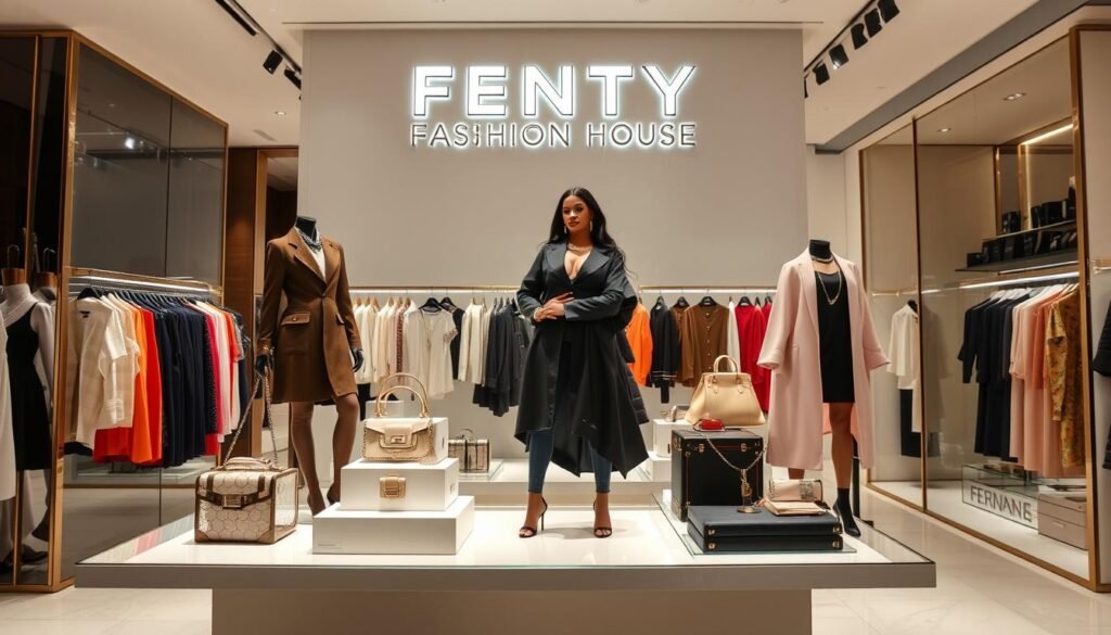 Fenty Fashion House products, representing business challenges faced by Rihanna as Barbados' first billionaire entrepreneur Fenty Fashion House products, representing business challenges faced by Rihanna as Barbados' first billionaire entrepreneur