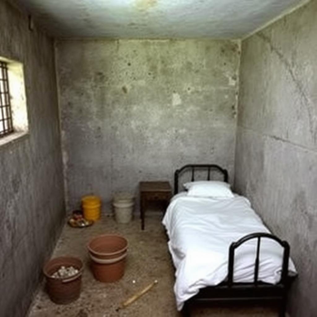 Nelson Mandela's prison cell on Robben Island where he spent 18 years