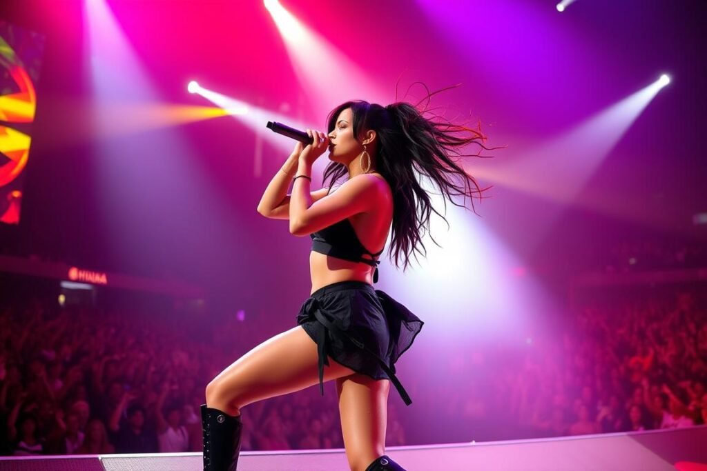 Rihanna performing on stage during her Good Girl Gone Bad tour, before becoming Barbados' first billionaire Rihanna performing on stage during her Good Girl Gone Bad tour, before becoming Barbados' first billionaire
