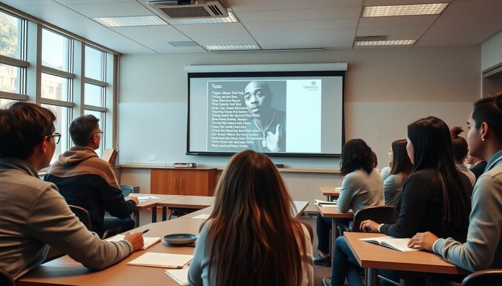 University classroom studying Tupac's work and legacy