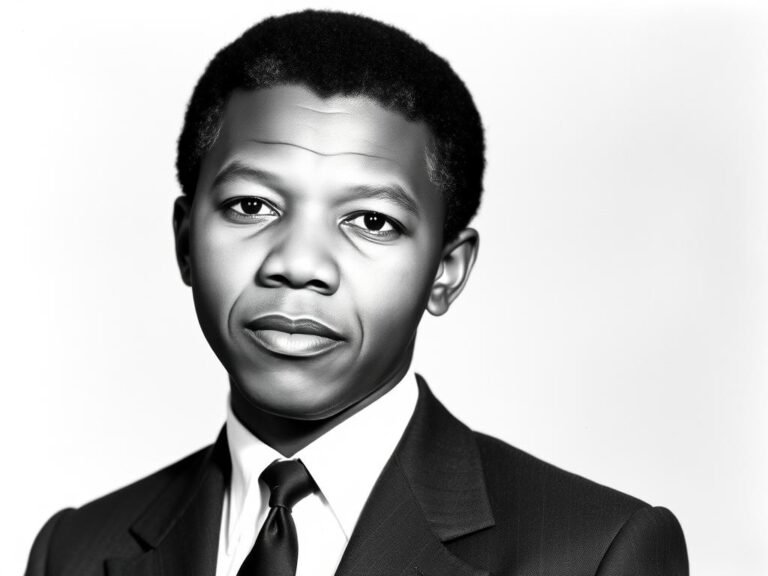 Young Nelson Mandela in formal attire during his early activism days