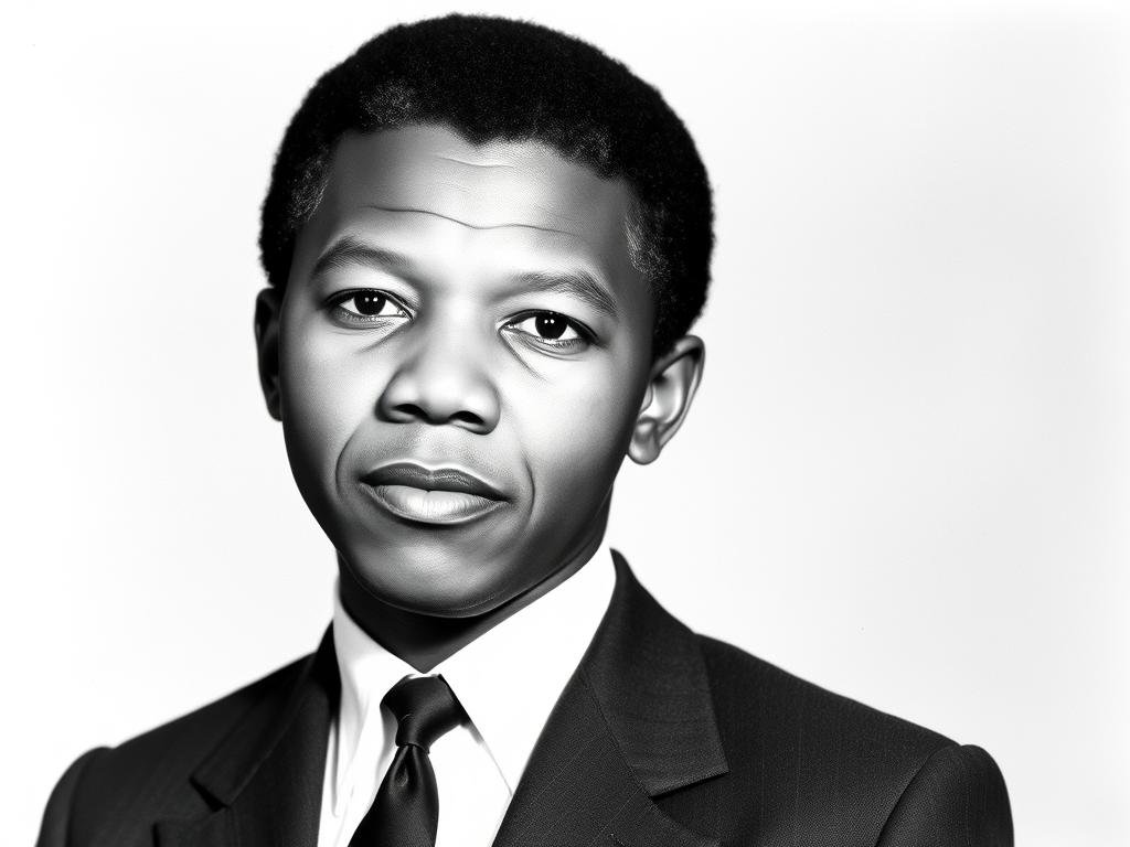 Young Nelson Mandela in formal attire during his early activism days