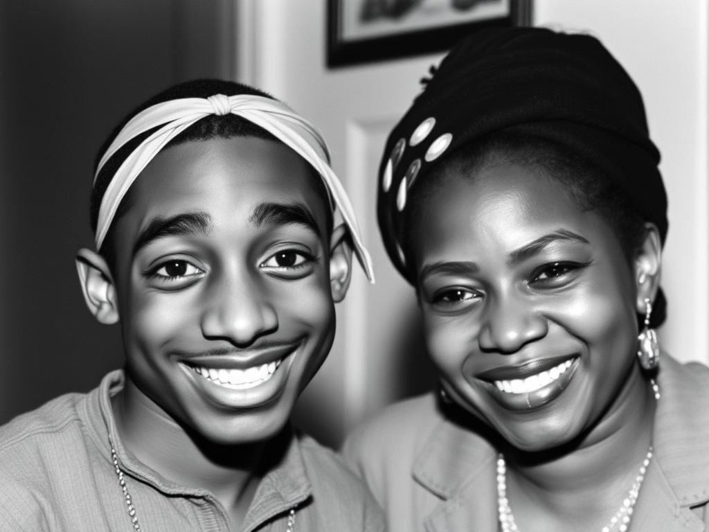 Young Tupac with his mother Afeni Shakur, a former Black Panther