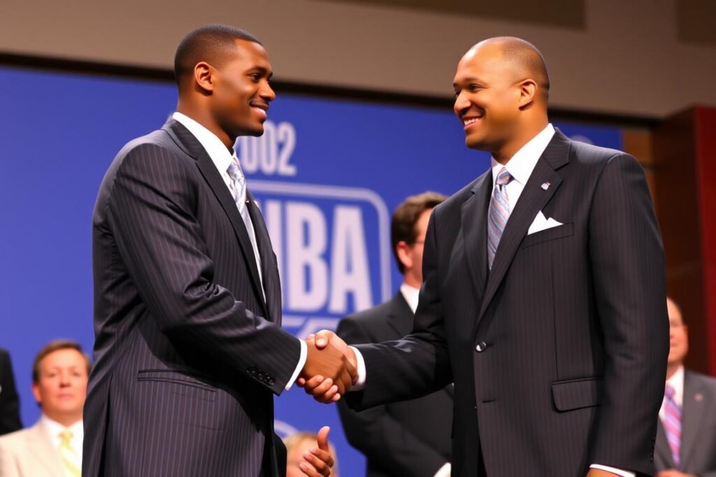 LeBron James being selected first overall in the 2003 NBA Draft, fulfilling the Kid From Akron's dream LeBron James being selected first overall in the 2003 NBA Draft, fulfilling the Kid From Akron's dream