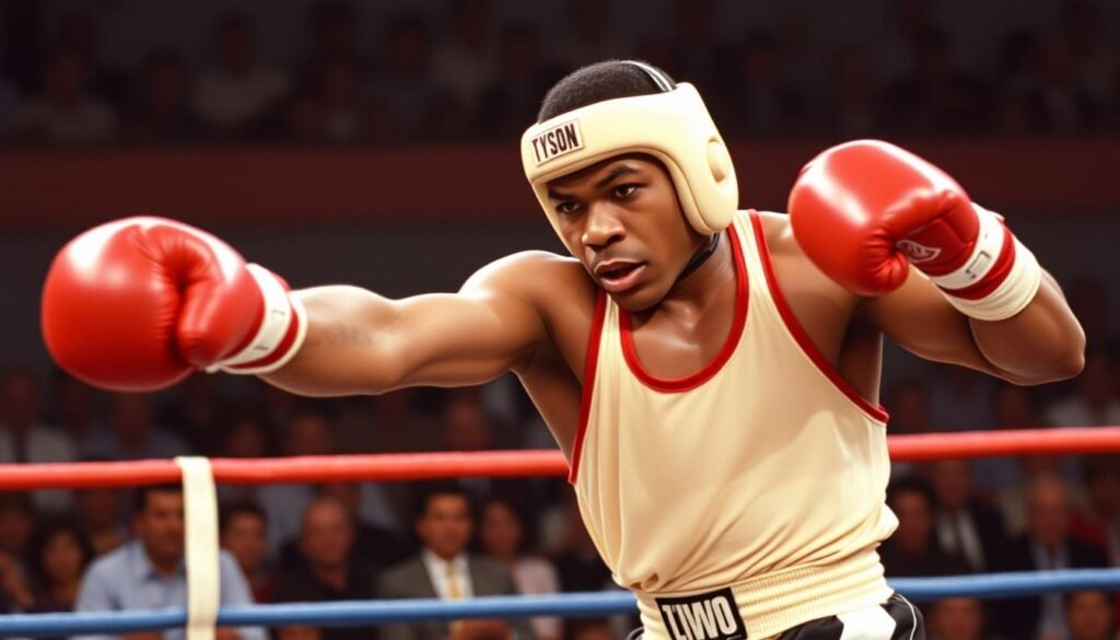 Mike Tyson in amateur boxing competition Mike Tyson in amateur boxing competition