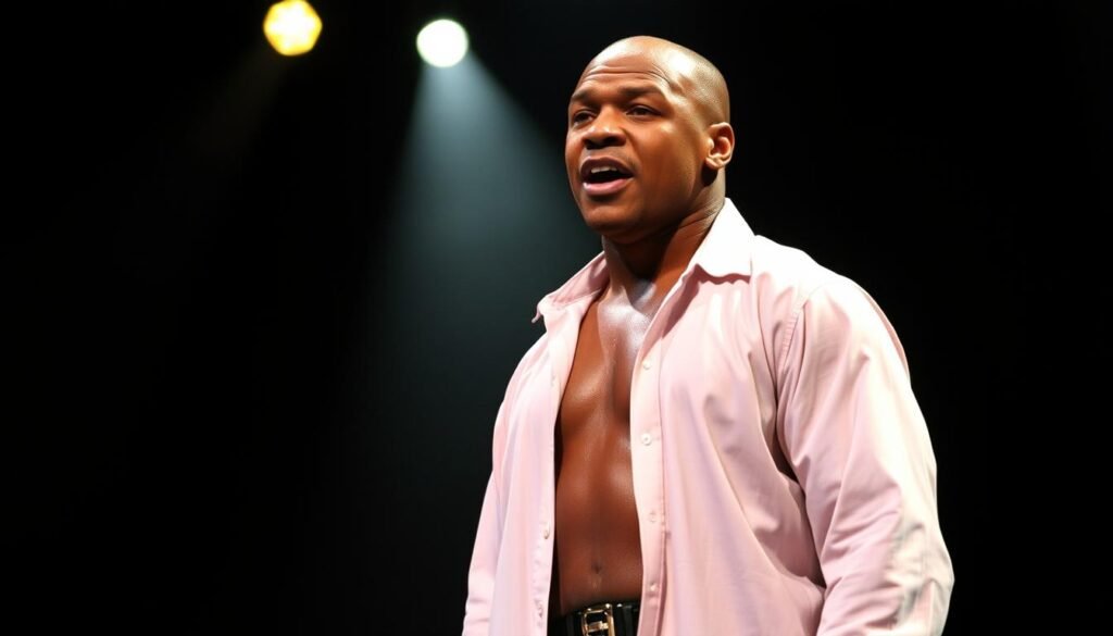 Mike Tyson performing his one-man Broadway show Mike Tyson performing his one-man Broadway show