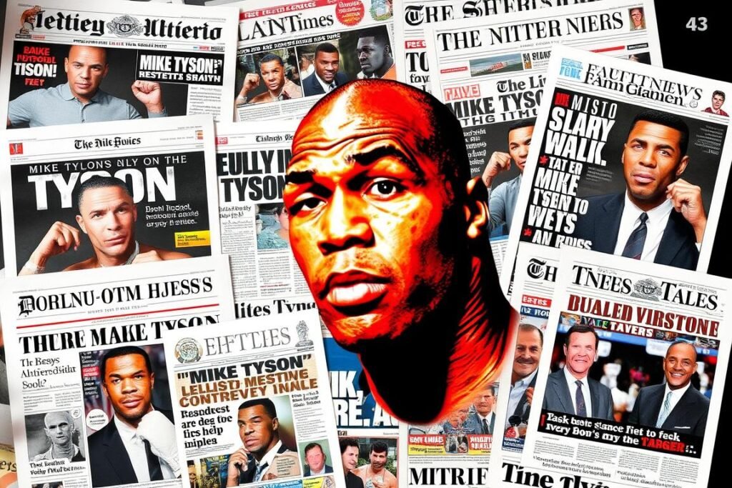 Newspaper headlines and media coverage of Mike Tyson's controversies Newspaper headlines and media coverage of Mike Tyson's controversies