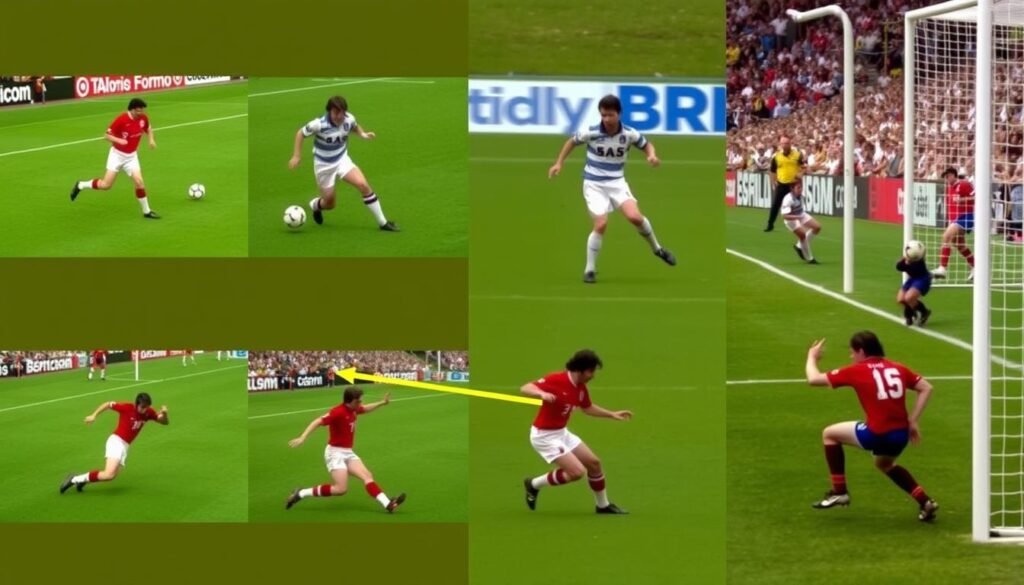 Sequence of Maradona's Goal of the Century against England