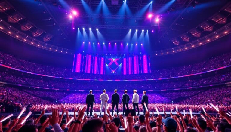 BTS performing at a major international concert during their global K-Pop takeover
