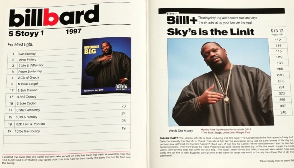 Billboard chart showing Sky's the Limit's position in 1997