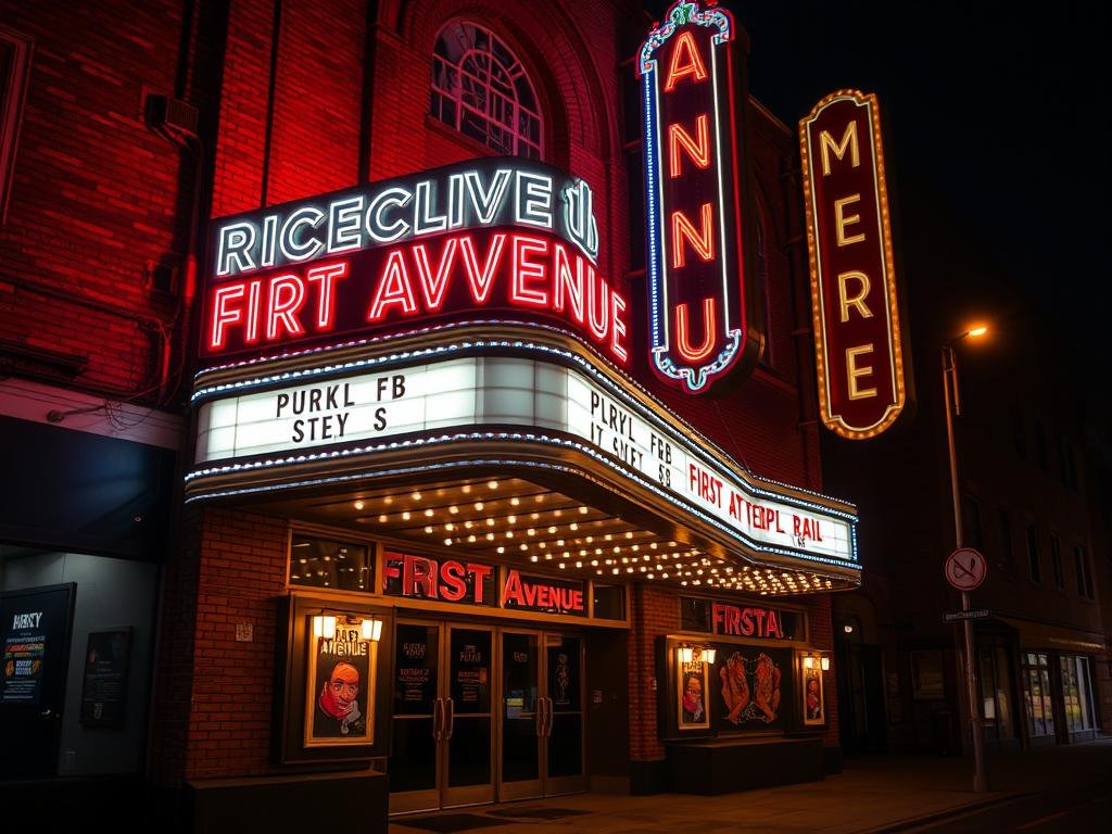 First Avenue nightclub in Minneapolis where scenes from the Purple Rain film were shot and where Prince frequently performed