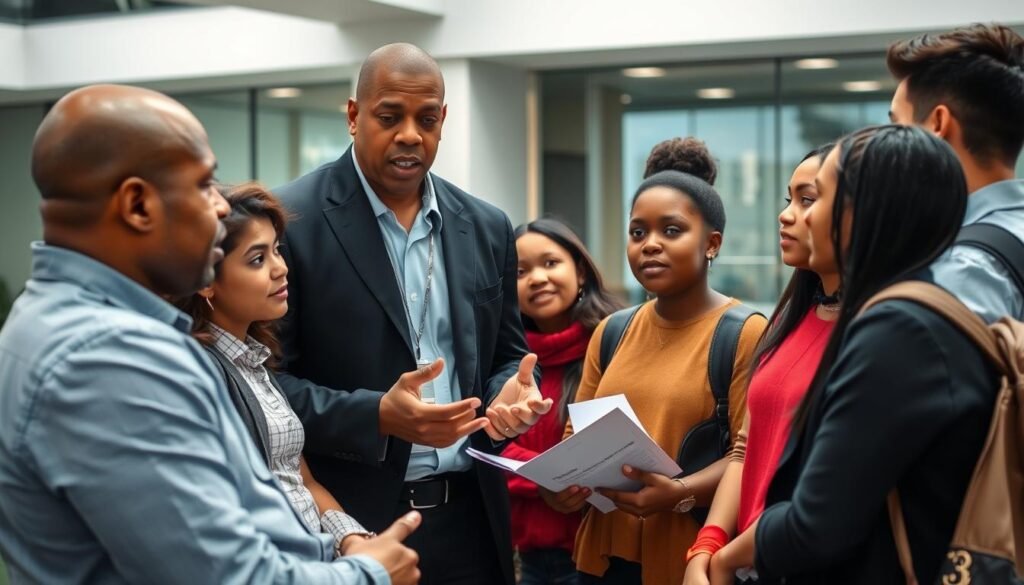 Jay-Z mentoring young entrepreneurs, representing the legacy aspect of his billionaire journey