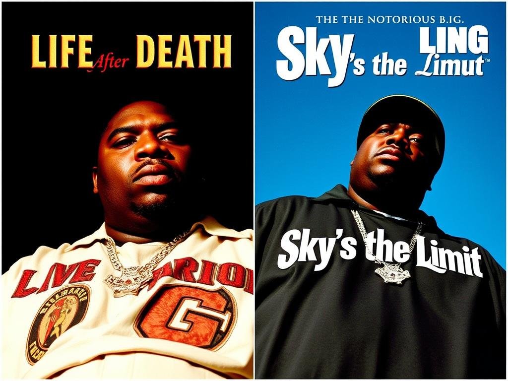 Life After Death album cover and Sky's the Limit single artwork