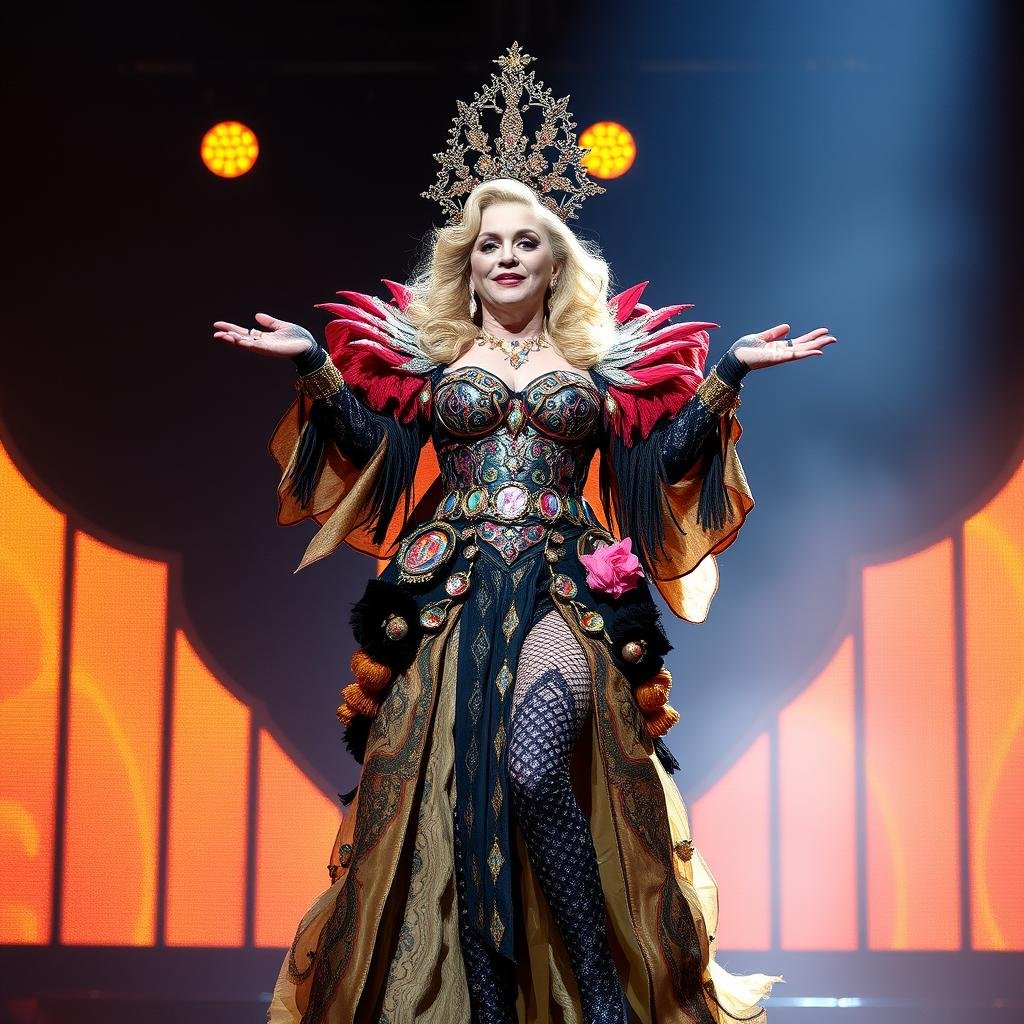 Madonna during her Celebration Tour, looking back on 40 years as the Queen of Reinvention