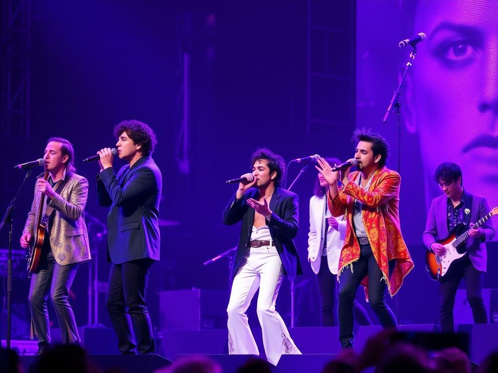 Modern artists influenced by Prince and Purple Rain performing at a tribute concert