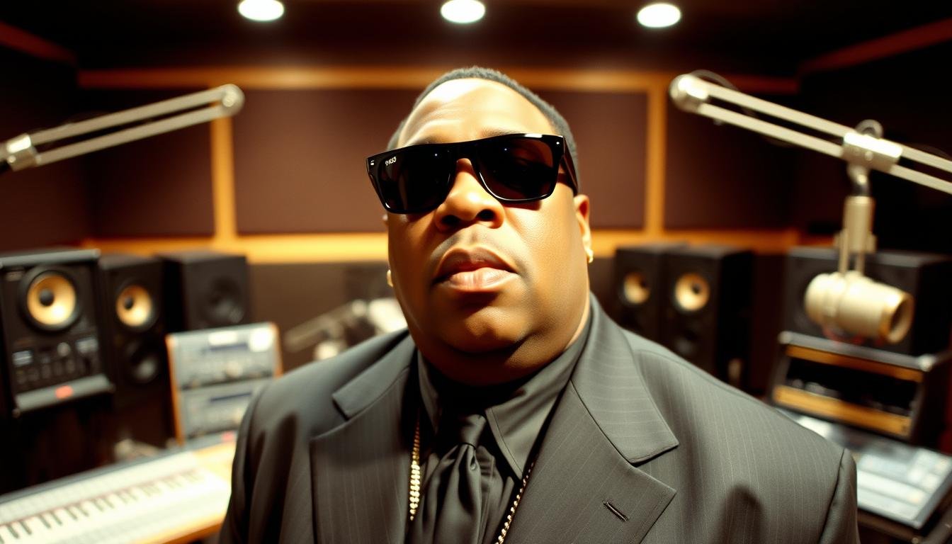 The Notorious B.I.G. in the studio during the Life After Death recording sessions