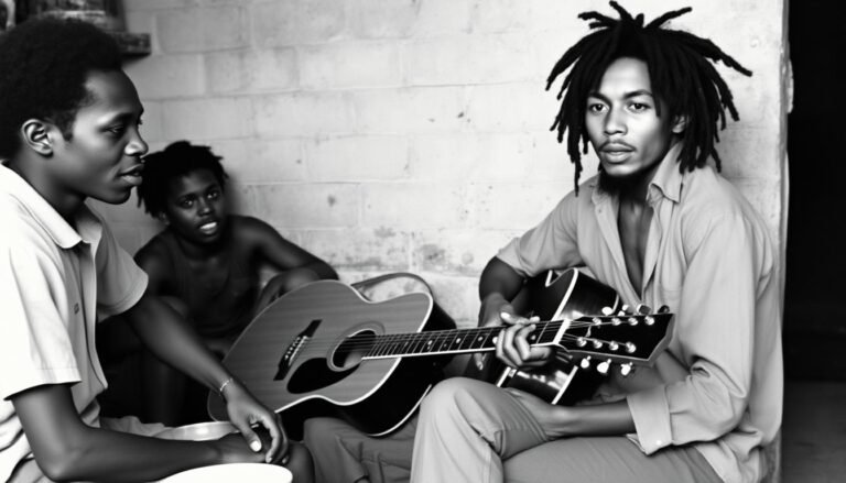 Young Bob Marley in Jamaica with early musical influences showcasing Bob Marley Reggae and Revolution roots