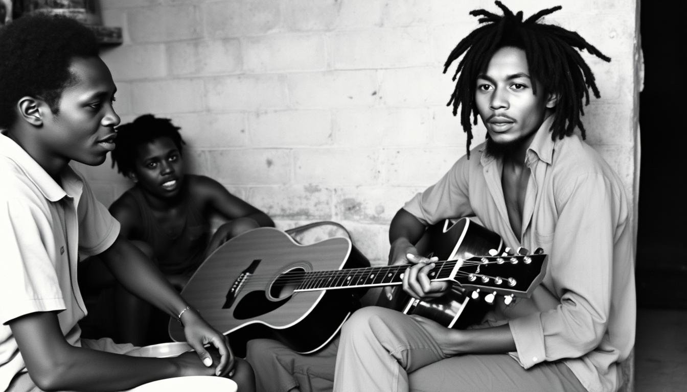Young Bob Marley in Jamaica with early musical influences showcasing Bob Marley Reggae and Revolution roots