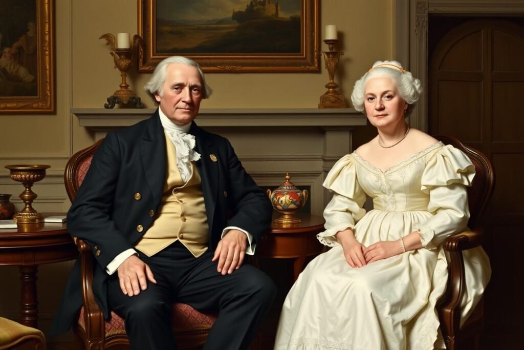 George and Martha Washington at Mount Vernon