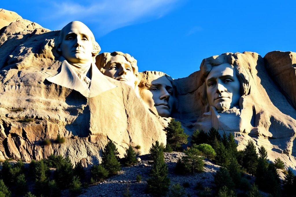 Mount Rushmore featuring Washington's likeness