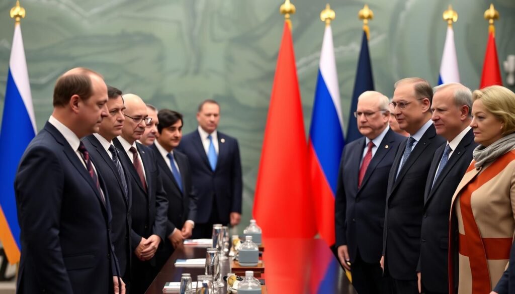 Vladimir Putin at international summit with world leaders