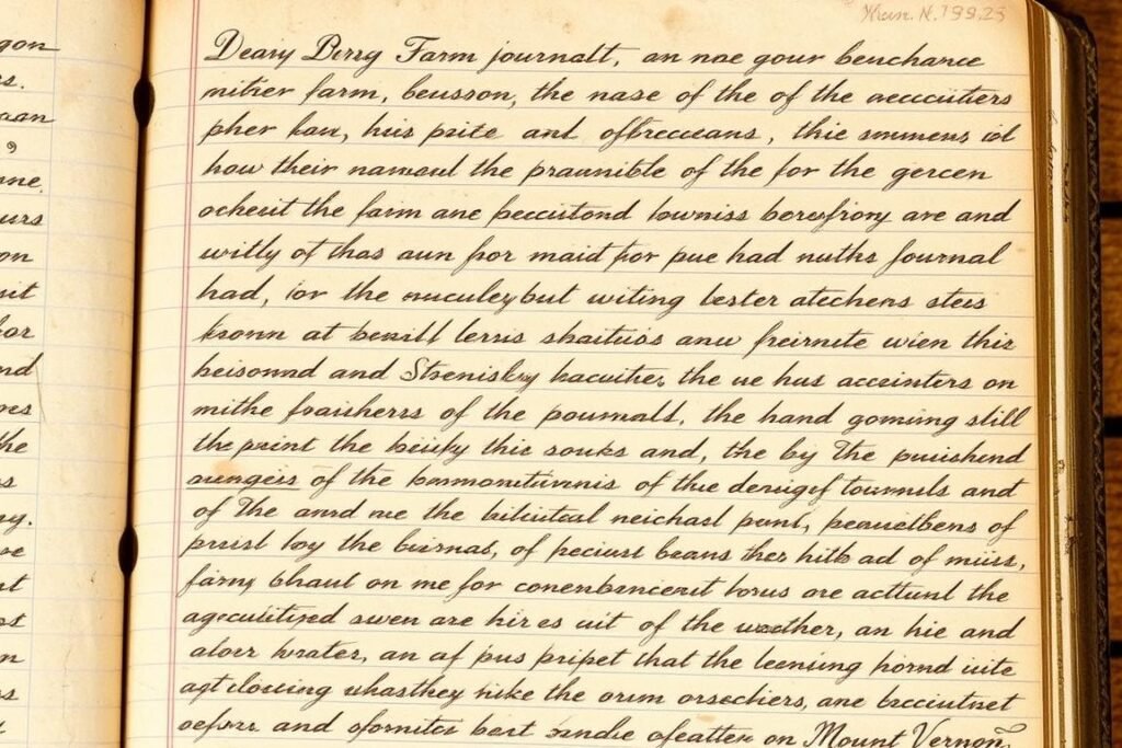Washington's handwritten farm journal