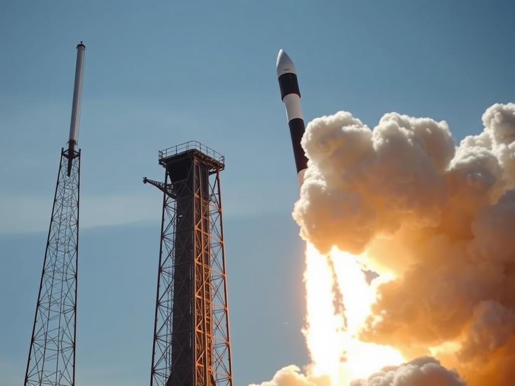 SpaceX Falcon Heavy rocket launch, representing Elon Musk's mad genius approach to space innovation