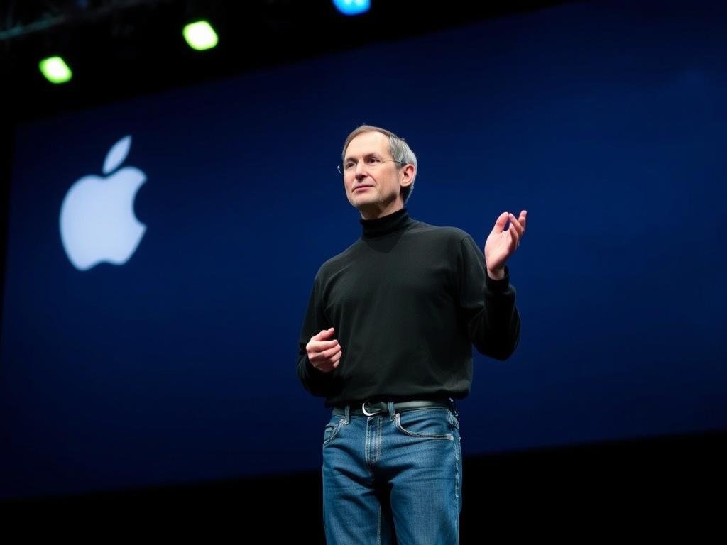 Steve Jobs presenting the first iPhone in 2007