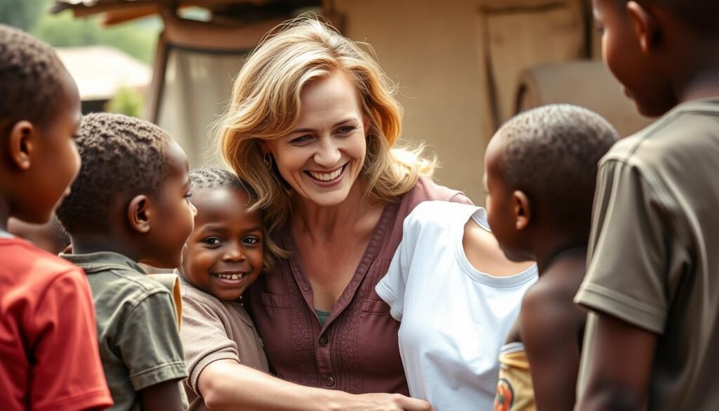Julia Roberts during a UNICEF field visit, showing her commitment to philanthropy as America's Sweetheart