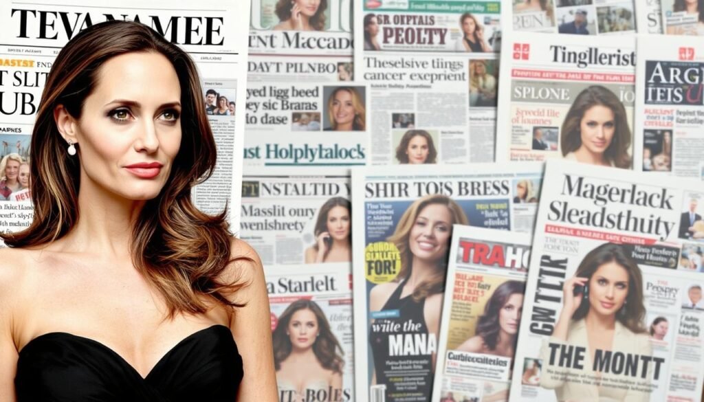 Newspaper headlines about Angelina Jolie's brave health decisions and public advocacy