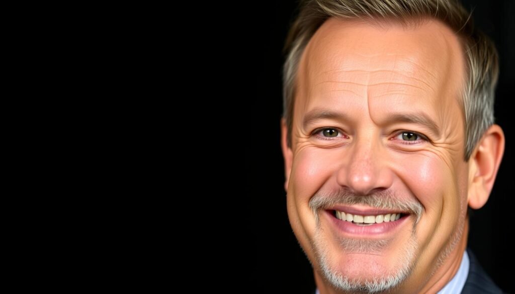 Tom Hanks smiling in recent interview