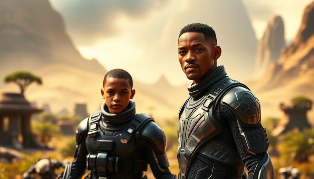 Will Smith and son Jaden Smith in After Earth, one of his career low points