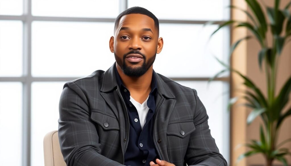 Will Smith in a recent interview discussing his personal growth and comeback journey
