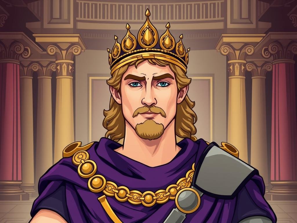 Alexander the Great in Persian royal attire, symbolizing his policy of cultural fusion