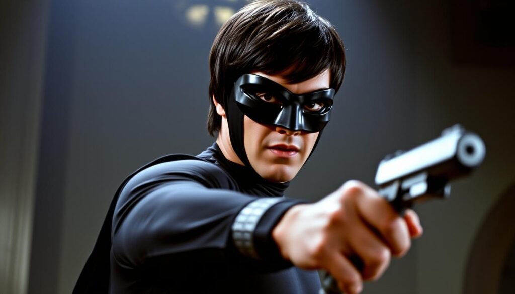 Bruce Lee as Kato in The Green Hornet television series, showcasing his martial arts skills that captivated American audiences