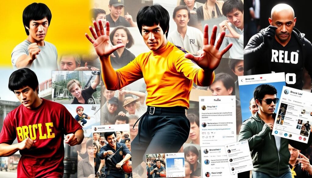 Bruce Lee's legacy in modern pop culture through video games, movies, and merchandise showing his enduring influence