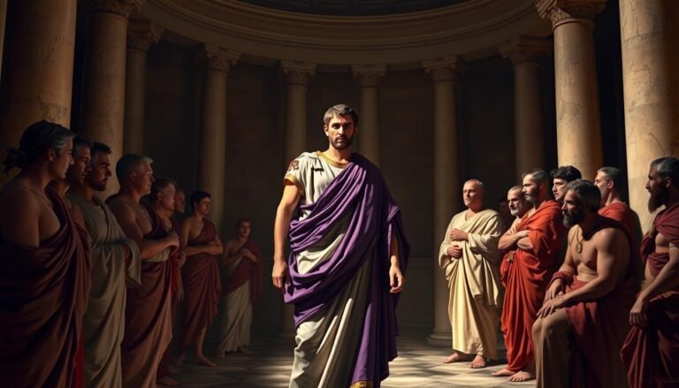 Julius Caesar in Roman Senate before his betrayal and assassination