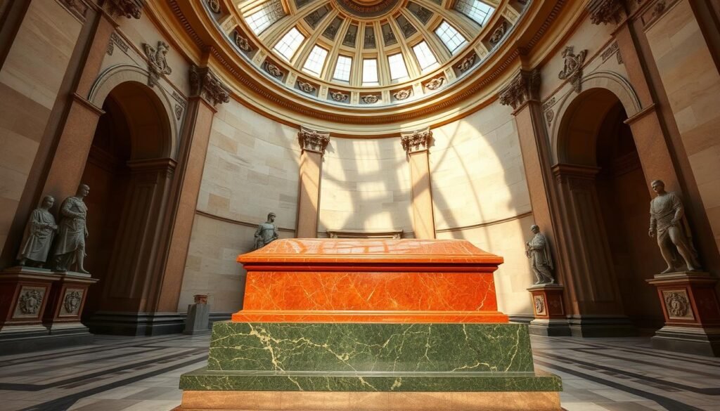Napoleon's tomb at Les Invalides in Paris, symbolizing his enduring legacy