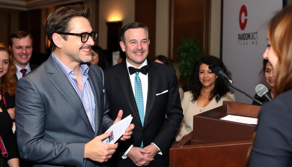 Robert Downey Jr. at a charity event for his Random Act Funding organization, showing how he uses his platform to inspire others - extending his iron will to philanthropic efforts