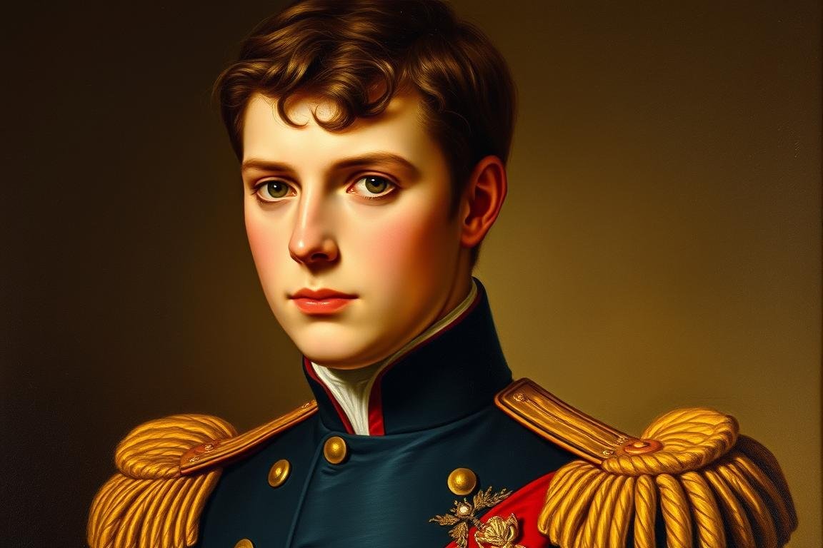 Young Napoleon Bonaparte in his military uniform during his early career