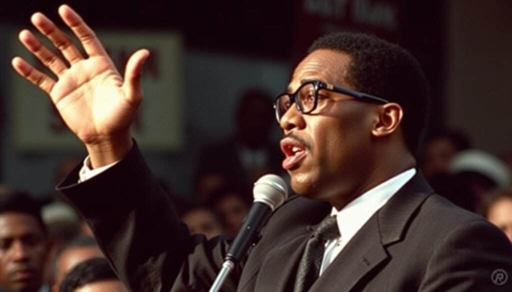 Scene from Spike Lee's film 'Malcolm X' starring Denzel Washington