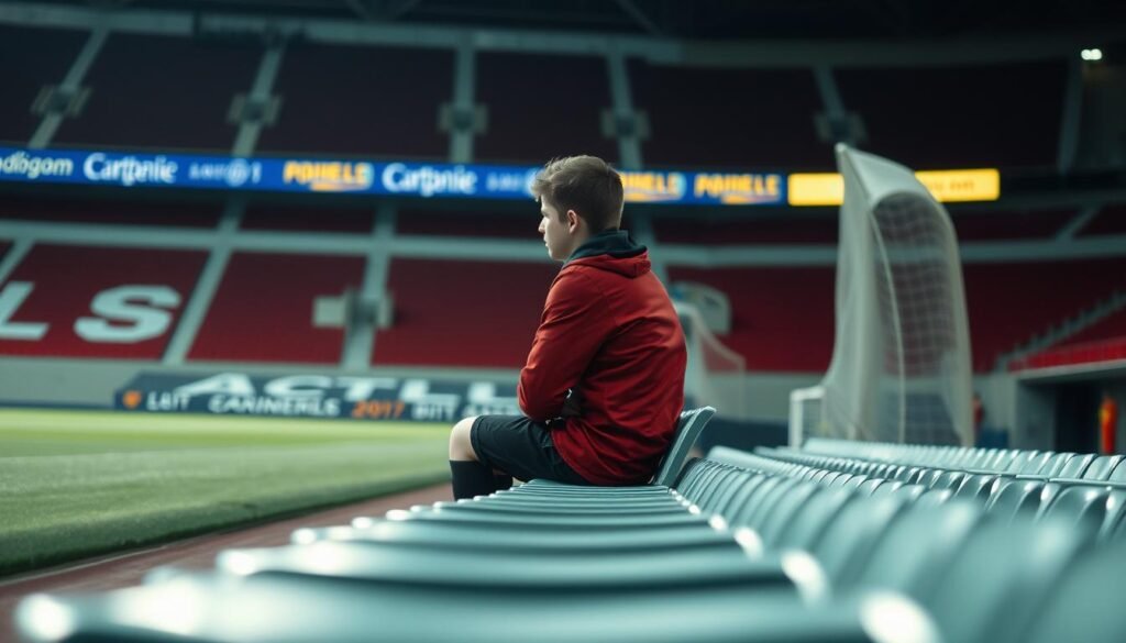 Cristiano Ronaldo Jr. in a thoughtful moment, reflecting the psychological weight of expectations